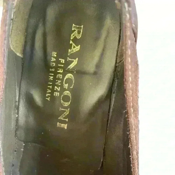 Rangoni Firenze Women's Shoes 6.6 B Brown Leather and SuedecSlip On Block Heel - Picture 4 of 10